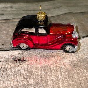 Blown Glass Christmas Ornament Poland Impuls Classic Red Car Vintage with Box